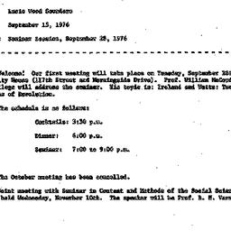 Announcements, 1976-09-15. ...