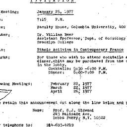 Announcements, 1977-01-25. ...