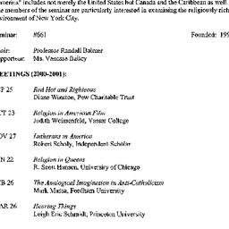 Schedules, Religion in Amer...