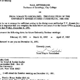Announcements, 1991-11-20. ...