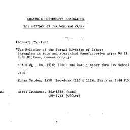 Announcements, 1982-02-25. ...