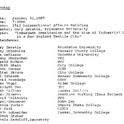 Minutes, 1985-01-31. Twenti...