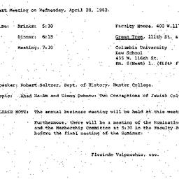 Announcements, 1982-04-28. ...