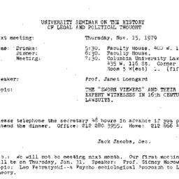 Announcements, 1979-11-15. ...