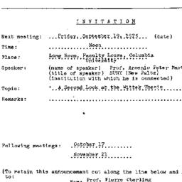 Announcements, 1975-09-19. ...