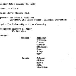 Minutes, 1969-01-20. Higher...