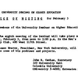 Announcements, 1962-02-05. ...