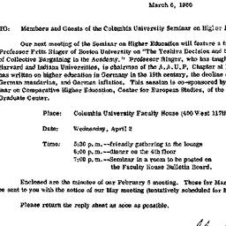 Announcements, 1980-03-06. ...
