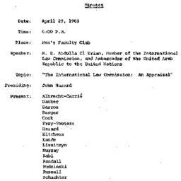 Minutes, 1969-04-29. The Pr...
