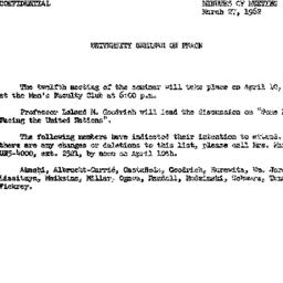 Announcements, 1962-03-27. ...