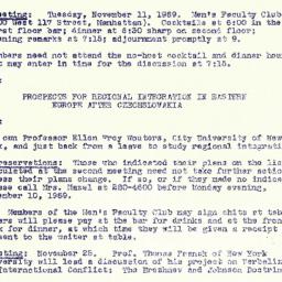 Announcements, 1969-11-11. ...