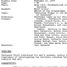 Minutes, 1979-02-12. Studie...