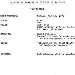 Announcements, 1979-05-14. ...