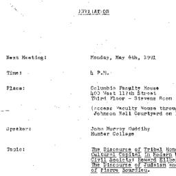 Announcements, 1991-05-06. ...