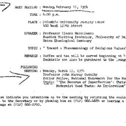 Announcements, 1974-02-11. ...
