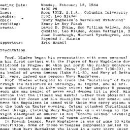 Minutes, 1984-02-13. Studie...