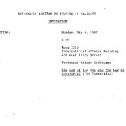 Announcements, 1987-05-04. ...