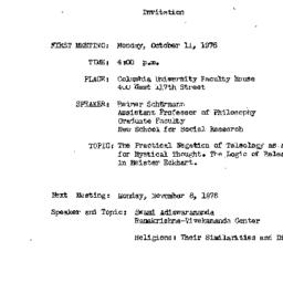 Announcements, 1976-10-11. ...