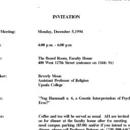 Announcements, 1994-12-05. ...