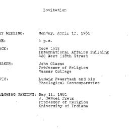 Announcements, 1981-04-13. ...