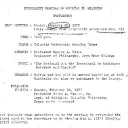 Announcements, 1975-01-20. ...