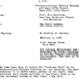 Announcements, 1991-12-02. ...