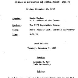 Announcements, 1969-11-14. ...