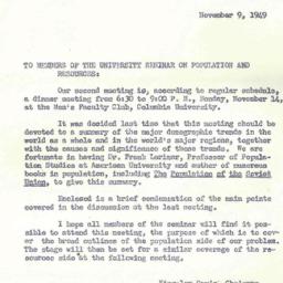 Announcements, 1949-11-09. ...