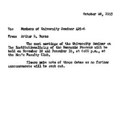 Announcements, 1953-10-28. ...