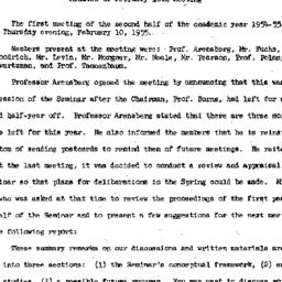 Minutes, 1955-02-10. Social...