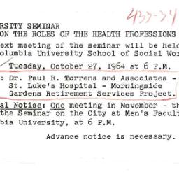 Announcements, 1963-10-19. ...