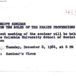 Announcements, 1963-10-30. ...
