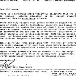 Announcements, 1990-12-20. ...