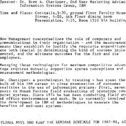 Announcements, 1987-05-21. ...