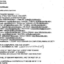 Announcements, 1999-11-17. ...