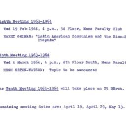 Announcements, 1964-02-19. ...