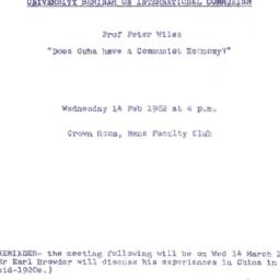 Announcements, 1962-02-14. ...