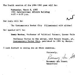 Announcements, 1985-02-05. ...