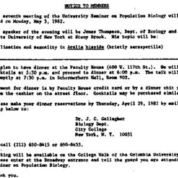 Announcements, 1982-05-03. ...