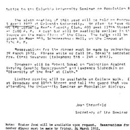Announcements, 1972-03-16. ...