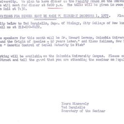 Announcements, 1977-12-05. ...