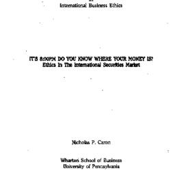 Background paper, Ethics in...