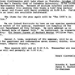 Announcements, 1968-10-07. ...