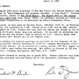 Announcements, 1982-04-03. ...