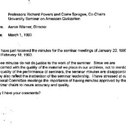 Correspondence, 1993-03-01....