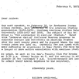 Announcements, 1971-02-08. ...