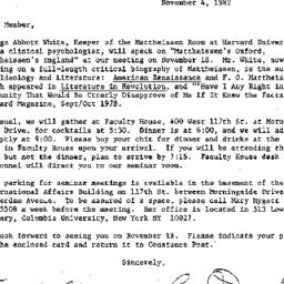 Announcements, 1982-11-04. ...
