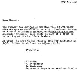 Announcements, 1973-05-11. ...