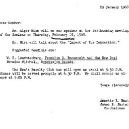 Announcements, 1968-01-29. ...