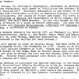 Announcements, 1985-01-01. ...